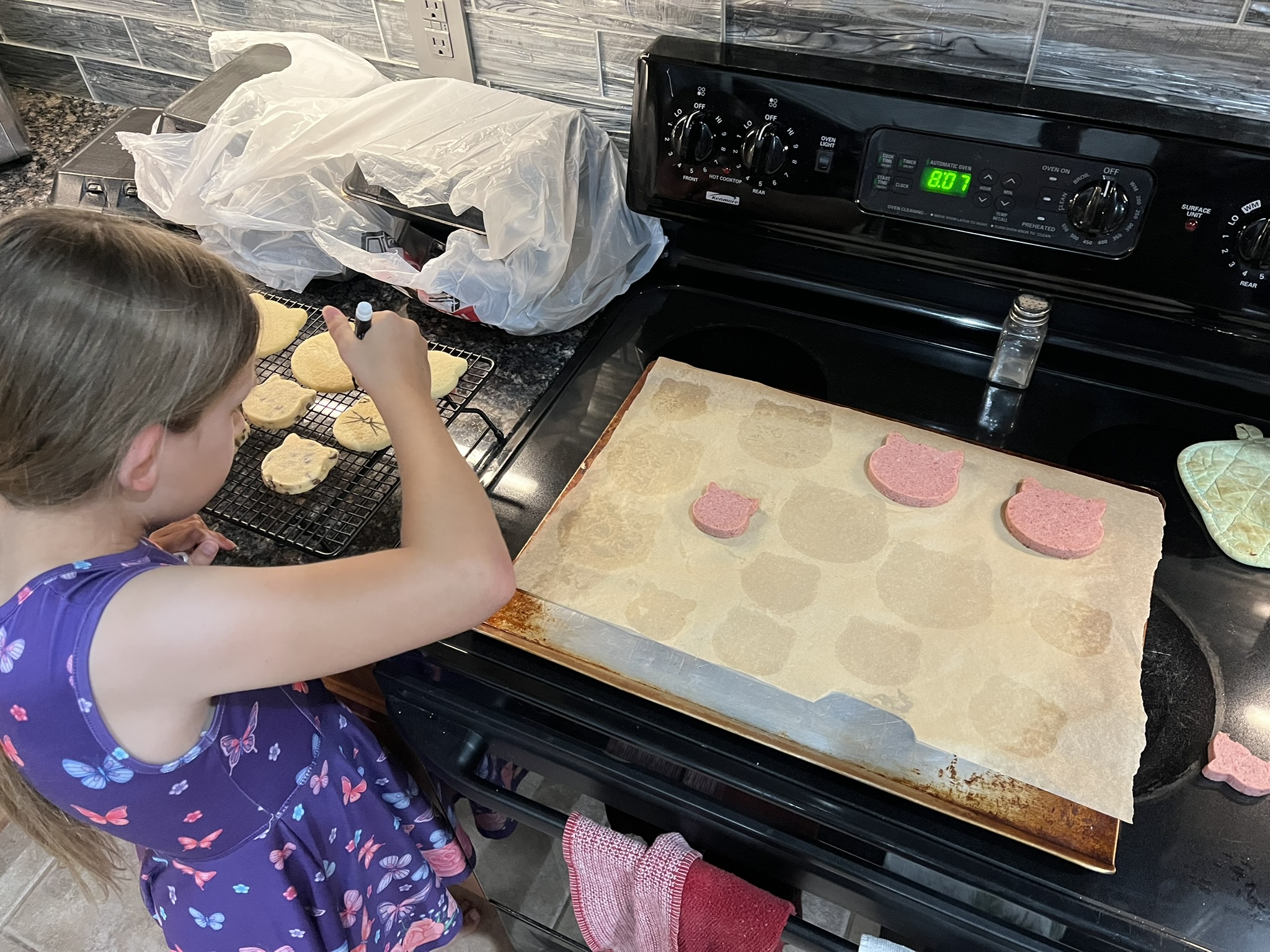 Cookies baking with cat ears